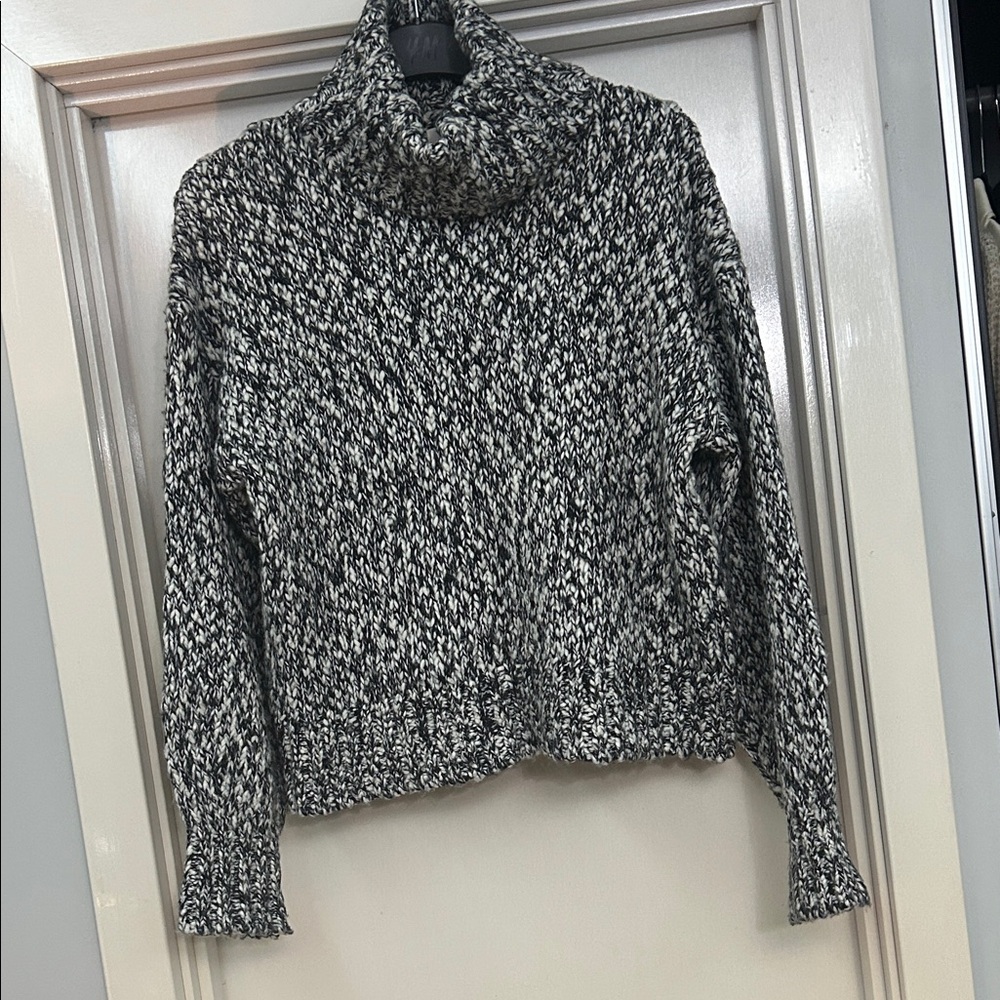 H&M Black and White Cowl Neck Sweater